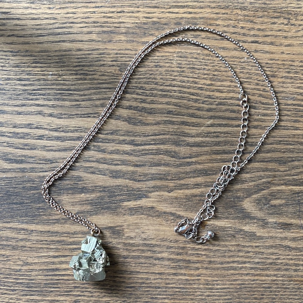 Pyrite (fools gold) dangle necklace